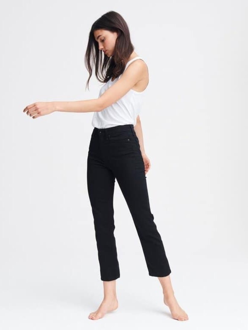 rag & bone Nina High Rise Ankle Cigarette Jeans Black Size 25